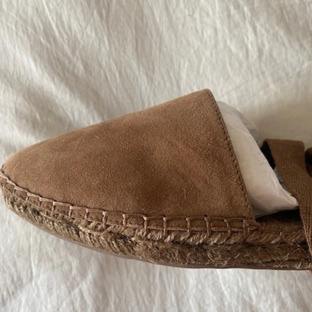 Banana Republic NWOT Chocolate Suede Classic Wrap-Around Ankle Tie Espadrilles